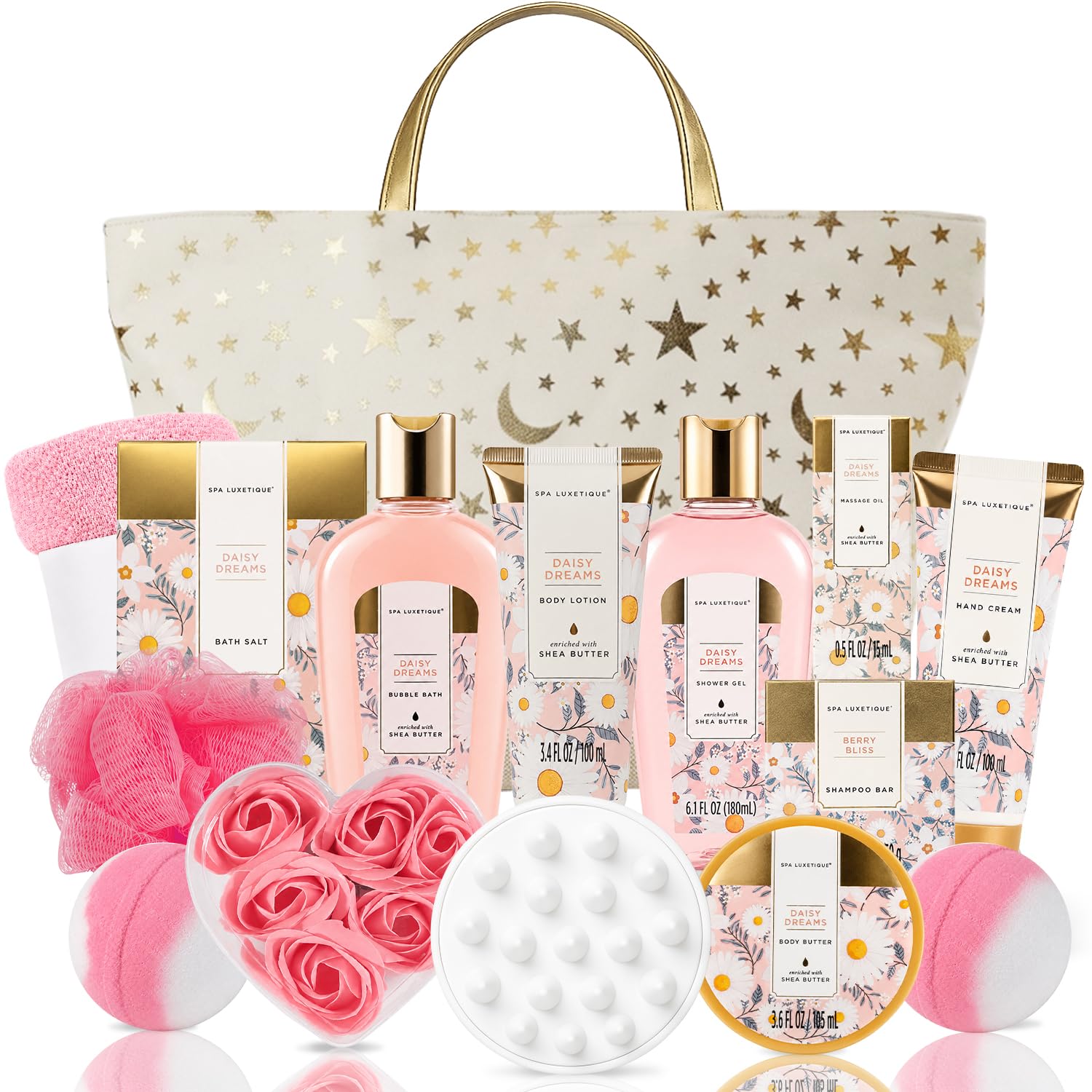Amazon.com : Spa Luxetique Daisy Dream 15pc Spa Gift Baskets Gifts