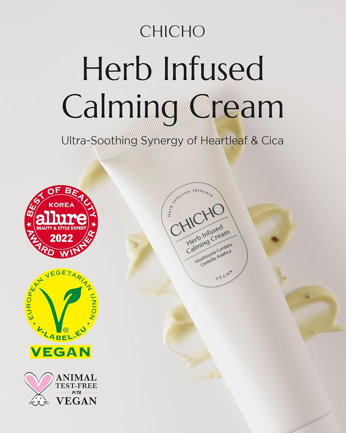 CHICHO Korean Calming Gel-Cream - 68.8% Heartleaf & 6-Cica Redness Relief Moisturizer, Non-Comedogenic Lightweight Face Cream for Sensitive Acne Prone Skin, Vegan Clean, 2.37 fl oz - Image 2