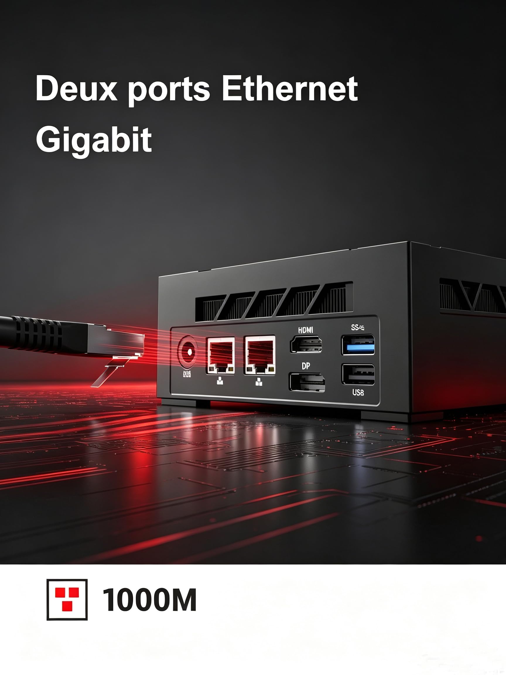 FIREBAT AM02 LP Mini PC R5 6600H 16Go DDR5 512Go SSD Dual RJ45 Win11