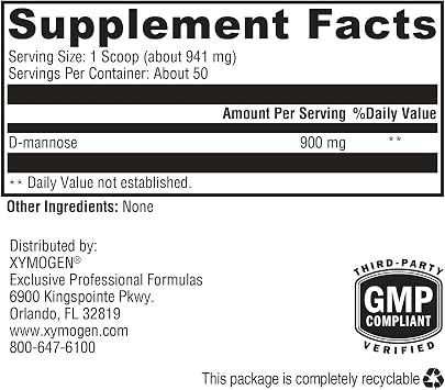 XYMOGEN UritraX - 900 mg D-Mannose Powder - Urinary Tract & Bladder Health Support - Vegan, Gluten-Free & Non-GMO - 50 Servings (1.66 oz)