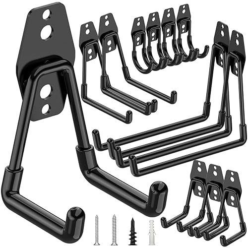 TICONN 12 Pack Heavy Duty Garage Hooks, Steel Utility Wall