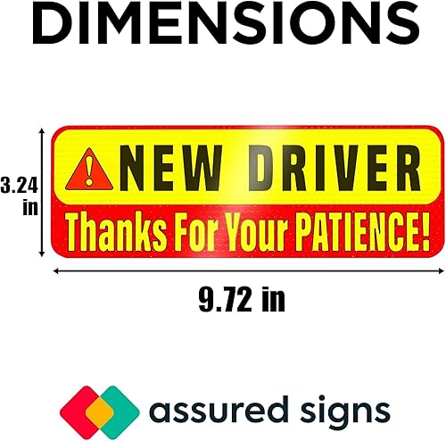 Miniatura 2 de Letreros adhesivos con imán para automóvil para conductor  Imanes esenciales para conductor estudiante  Paquete de 3, 12 x 4 pulgadas  Amarillo