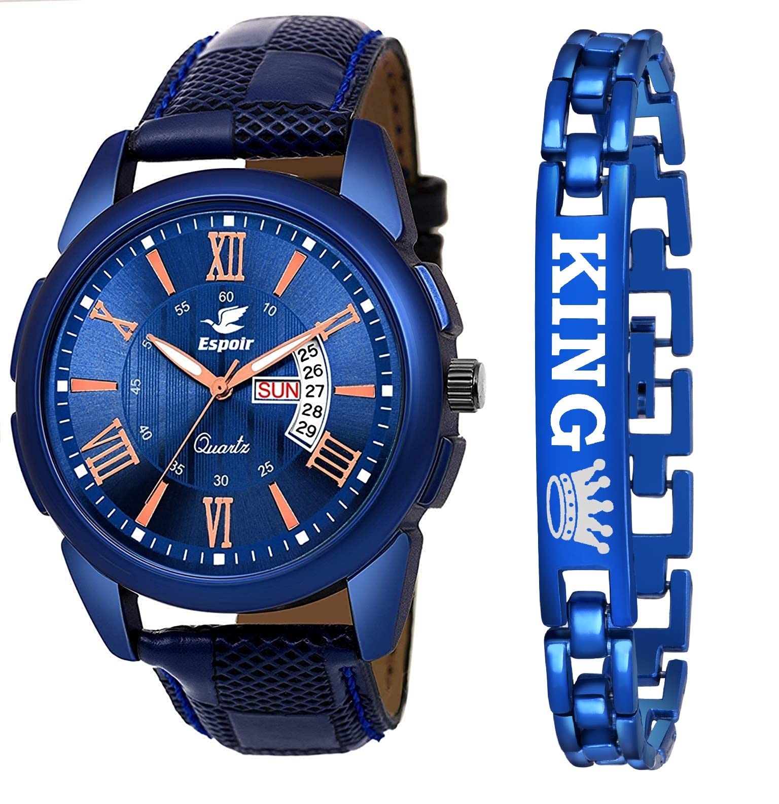 Espoir CBR0507 Day and Date Functioning Combo of King Printed Blue Bracelet Analog Watch - for Men (B09X6WLJRB) Amazon Price History, Amazon Price Tracker