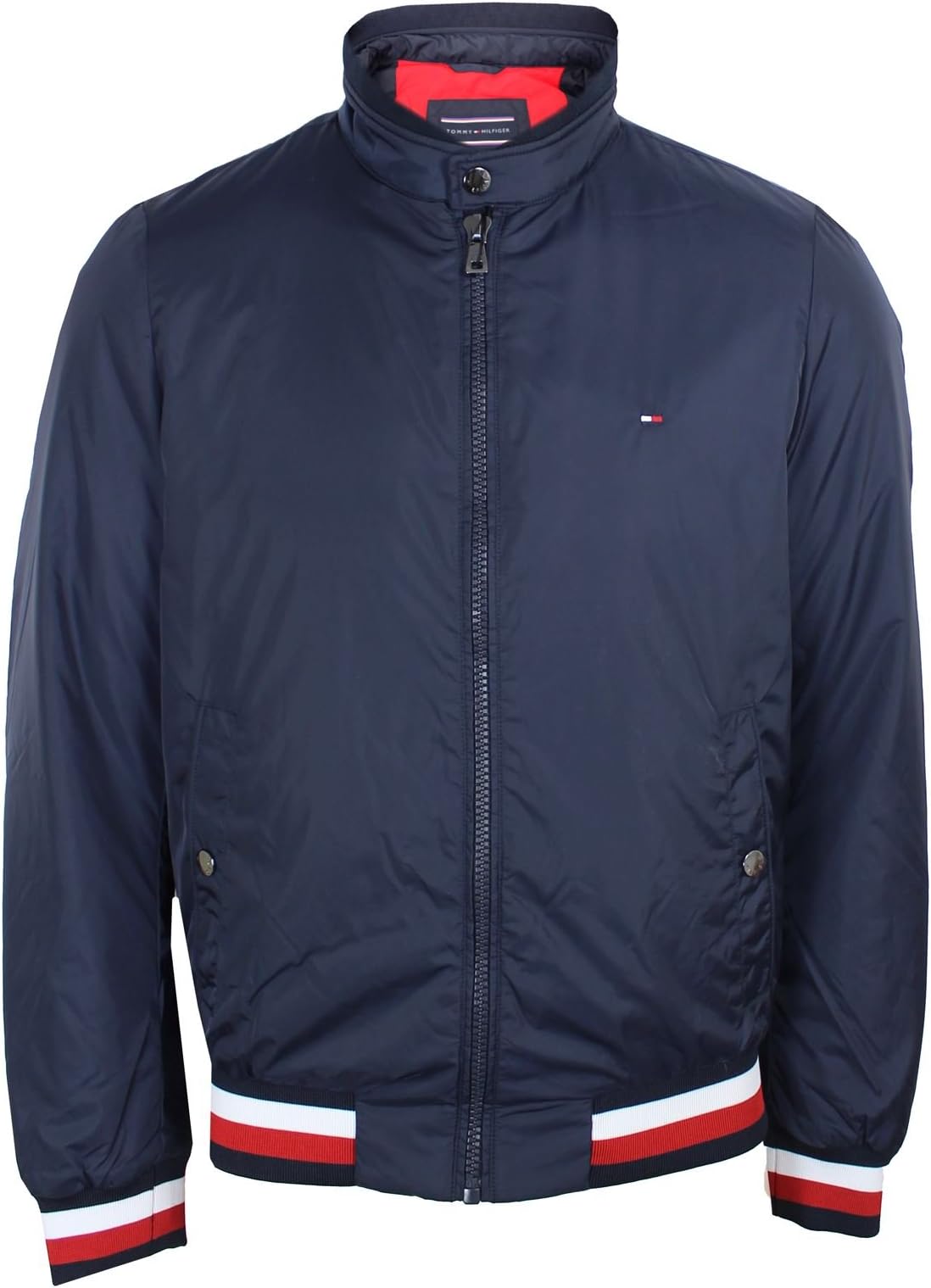 Tommy Hilfiger Men's Erol Logo Bomber Jacket, Blue, Medium