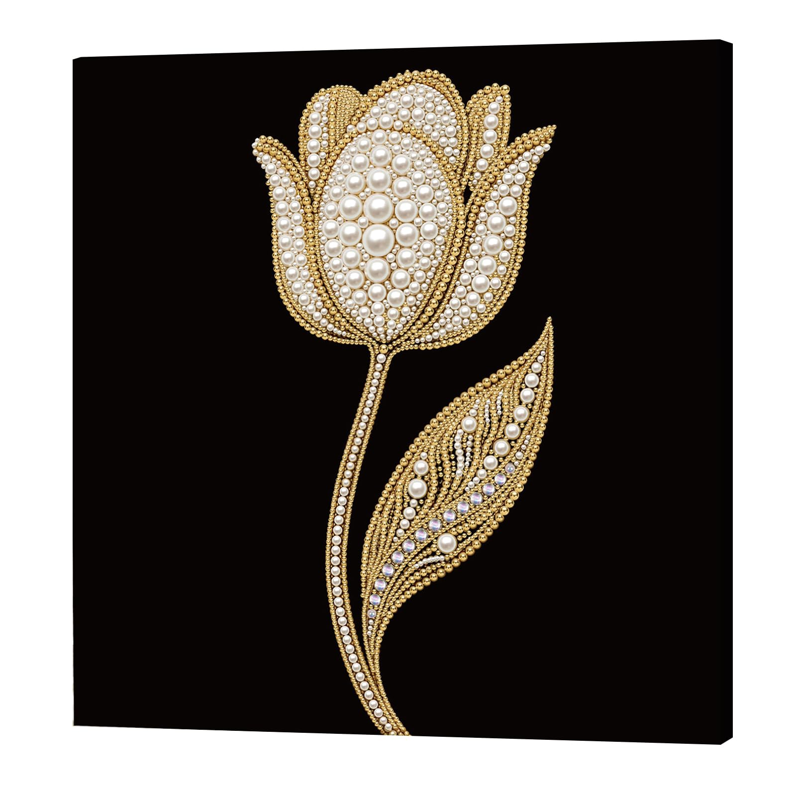 POETRYDRAW Tulip DIY Pearl Painting Art Kits with Frame 11.81x11.81In Pearl Gem Paintings Picture Arts Craft for Adults Beginners Home Wall Decor