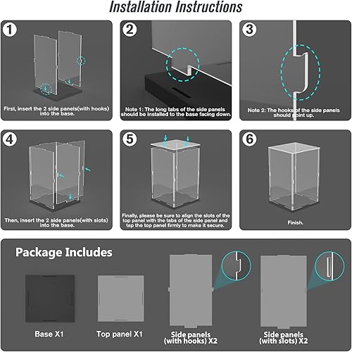 Vista 82 de Choowin Vitrina de acrílico para Lego Infinity Gauntlet 76191 para Lego Gauntlet 76223 para Lego Display Estuches de acrílico transparente grueso