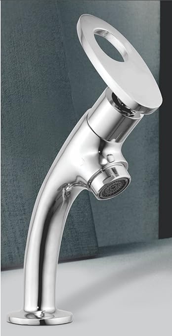 Disny 1 Brass, Copper Wash Basin Tap, Chrome, Polished Finish