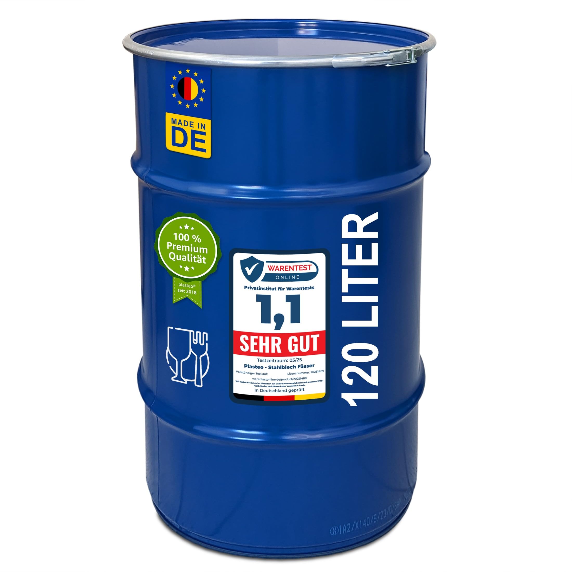 Fustini barile in acciaio da 30 fino a 120 litri tappo barile copertura metallo del barile, disponibile in diverse misure