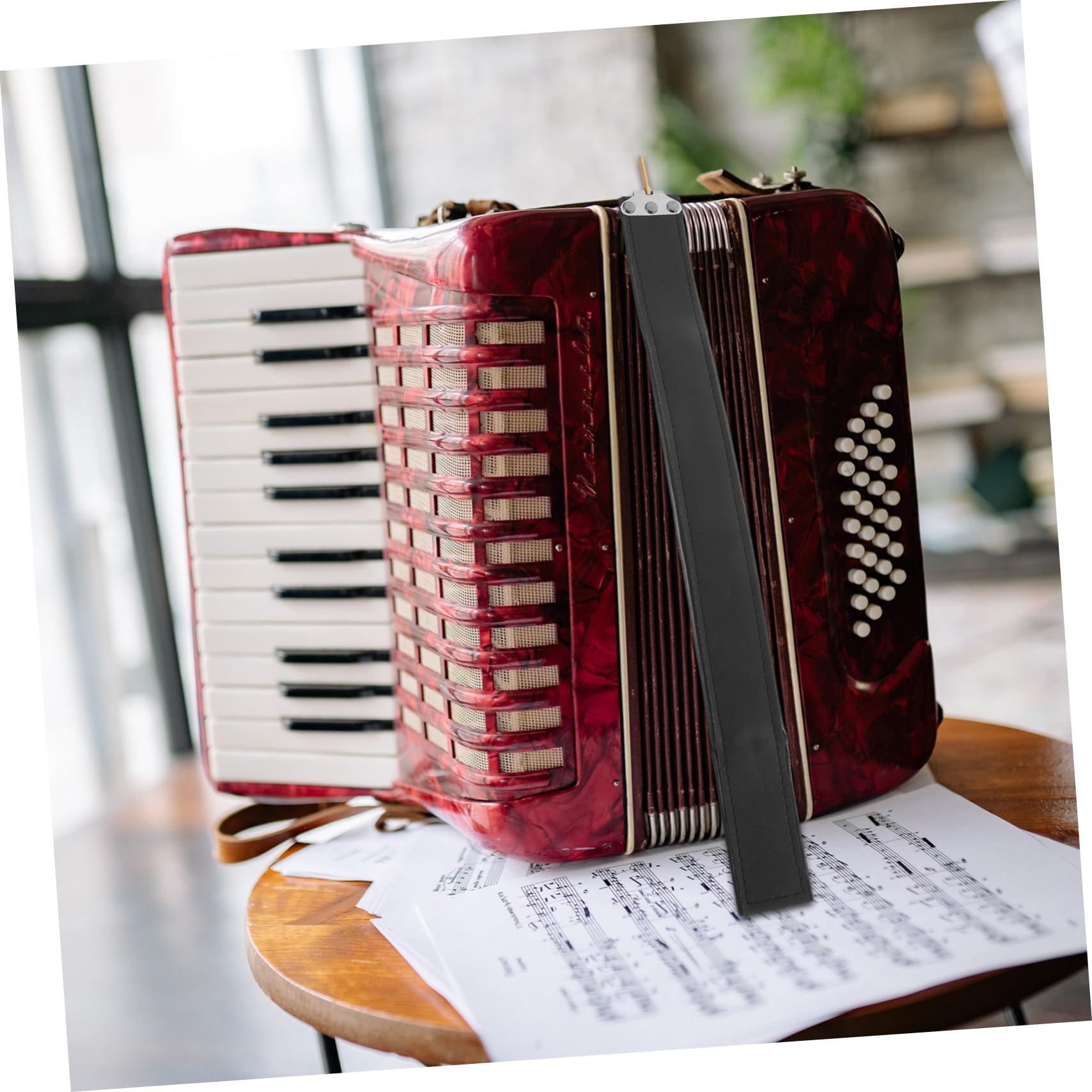 VICASKY Accordion Accessory Left Hand Bass Belt Adjustable Accordion Belt Comfortable Breathable