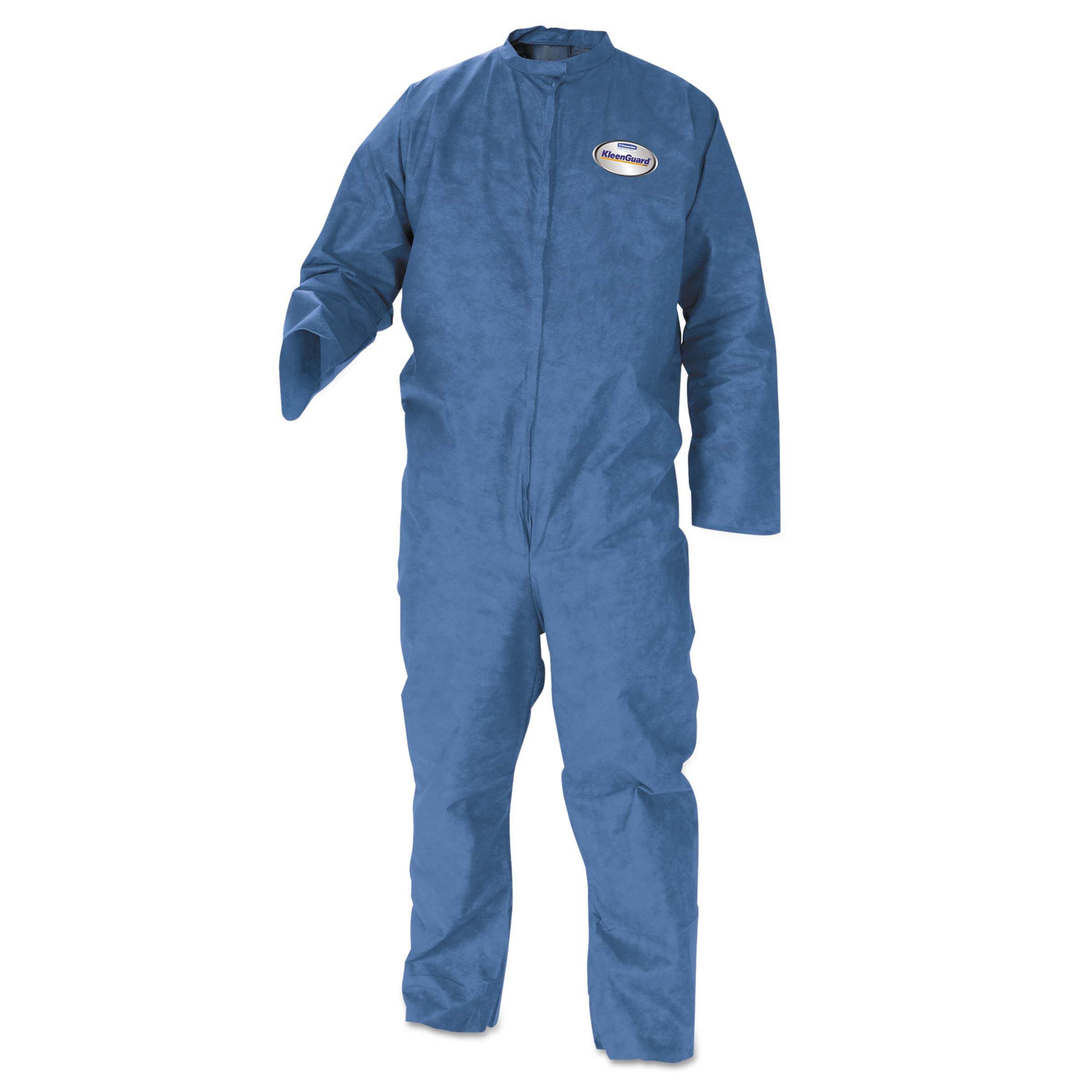 KLEENGUARD™ A20 Breathable Particle Protection Coveralls (58504), Zipper Front, Elastic Back, Wrists & Ankles, Blue, Reflex Design, XL (Qty 24)