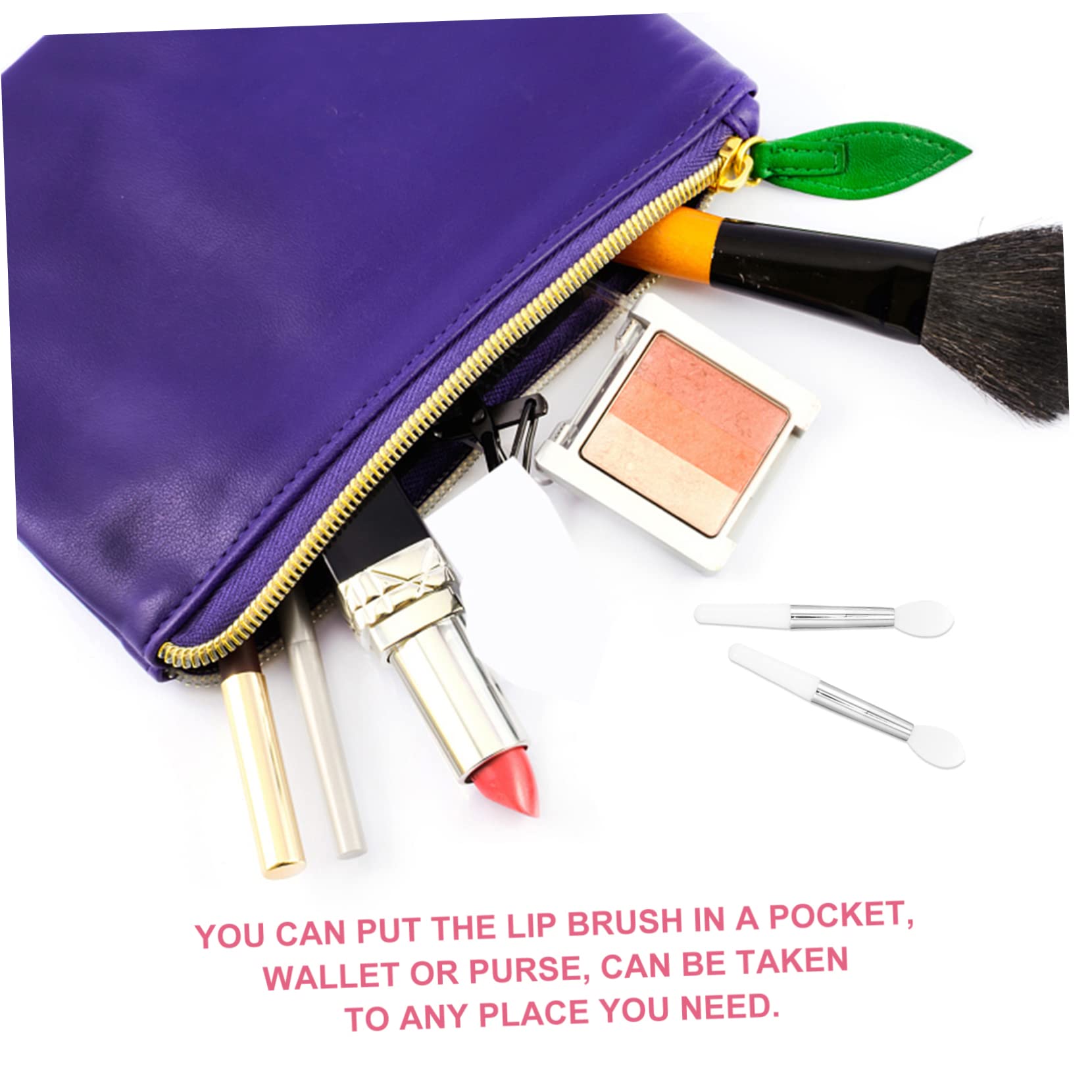 Mikinona Lip Makeup Brush Set 12pcs Silicone Lip Brush Lipstick Applicator Mask Travel Size Ideal for Makeup Artists