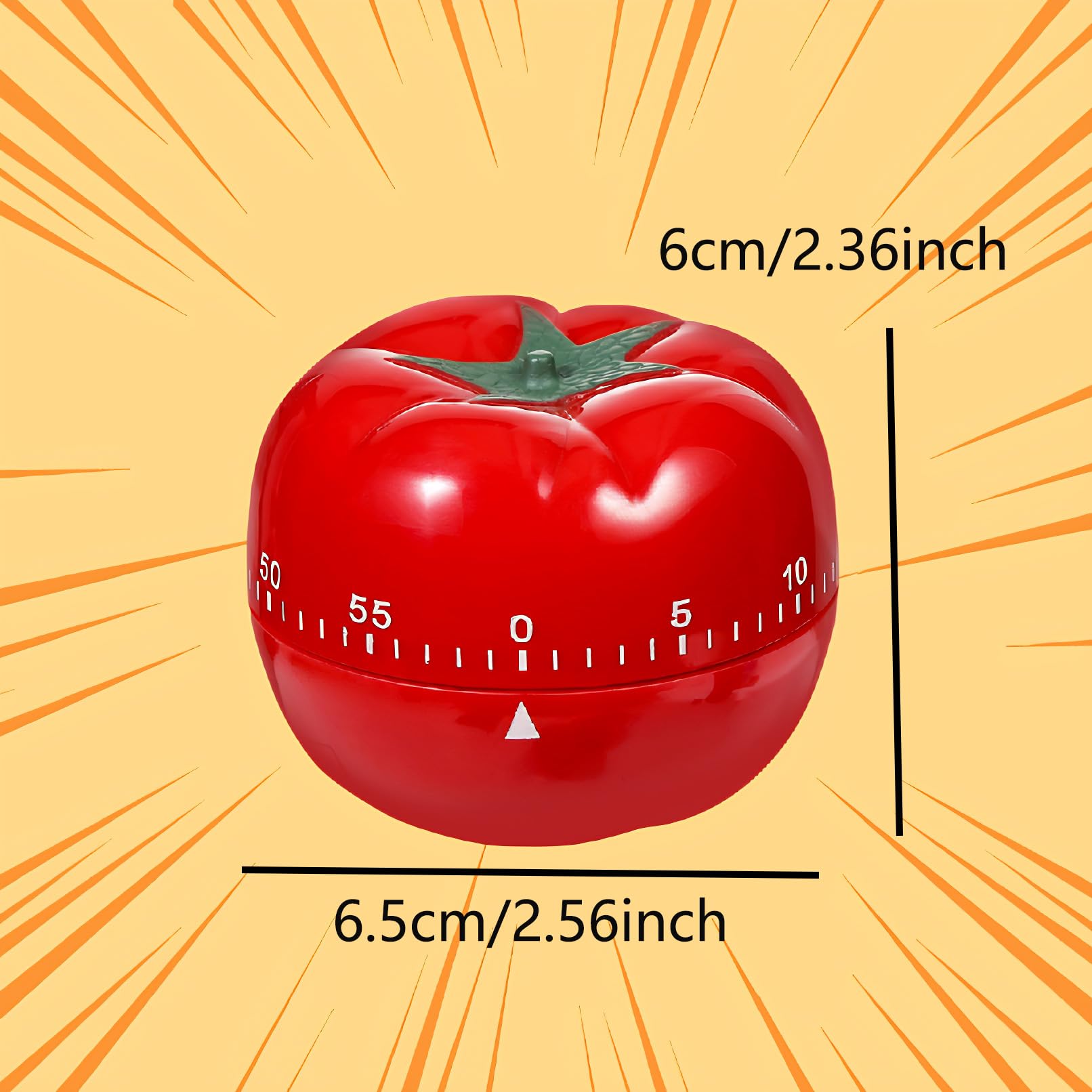 Photo 1 of Cute Tomato Shape Kitchen Cooking Timer Kitchen 360 Degree Rotating Craft Mechanical Wind Up 60 Minutes Timer