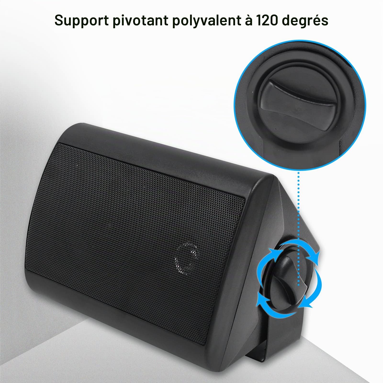 Herdio Etanche Enceintes d'extérieur 4 Pouces avec 400 Watts de Basses puissantes, Couverture sonore stéréo à Large Plage, durabilité par Tous Les Temps (2 Paires, Noir)