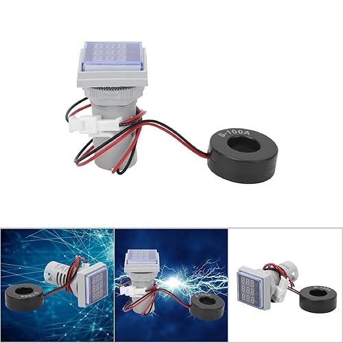 Miniatura 8 de AD112-22 Multímetro digital Pantalla de 3 dígitos AC Volt Amp Hz Tester, AC60-500V, 0-100A, 20-75 Hz (blanco)