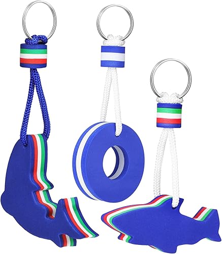 CAXUSD 3 llaveros flotantes para llaves de barco para deportes acuáticos clave para pesca, natación y actividades de surf, Azul, Mediana