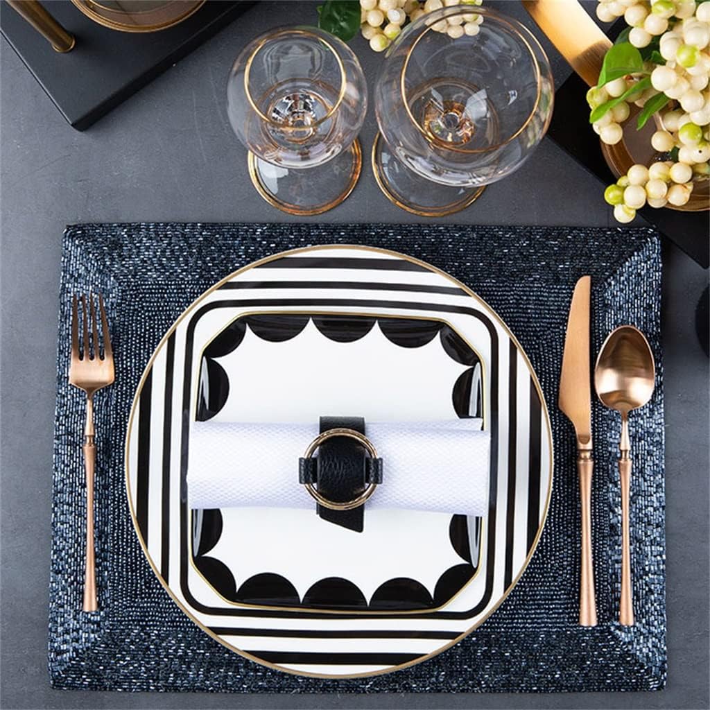 Square Cutlery Set Kitchen Catering Utensils Bone Plate Bowl Plate Restaurant Combination (Color : A, Size : One size)