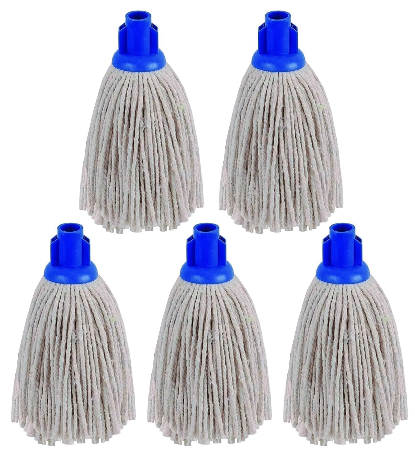 SK COOKWARE – Mop Heads Replacement - Pack of 2 Blue Push In - Traditional Cotton Yarn String Mop, Universal Fitting Socket Heads, Wet and Dry Floor Cleaner