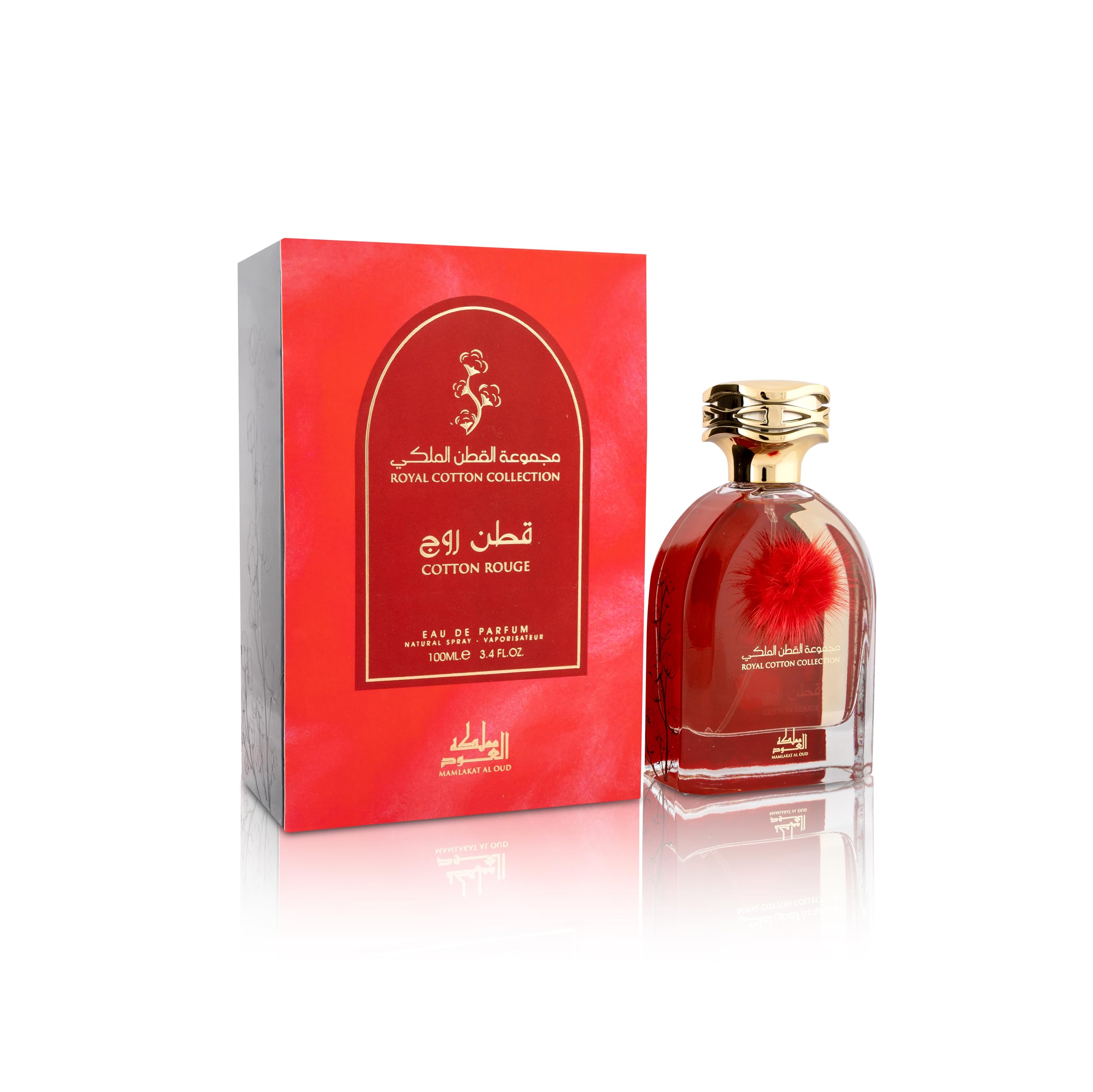 Mamlakat Al Oud Cotton Rouge, Royal Cotton Collection | Rosy Floral Fragrance | Eau De Parfum for Women - 100ml