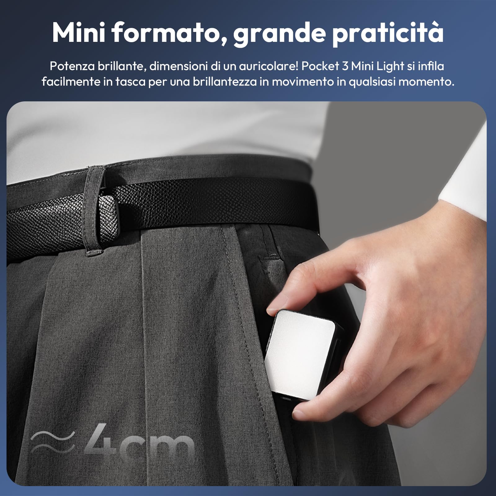 ULANZI LM001 Pocket 3 mini luci led a batteria 5000 mAh, Potenza 2W，Luce led portabile con attaco magnetico, Impermeabile IPX4, Ideale per ripresa notturna del selfi del vlog e della natura morta