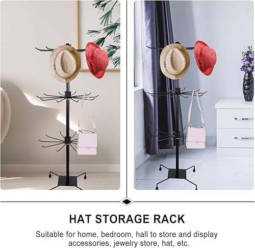 Miniatura 5 de Estante de sombrero de pie Soporte de exhibición de sombreros de 3 niveles Soporte de exhibición de metal Soporte de exhibición al por menor de