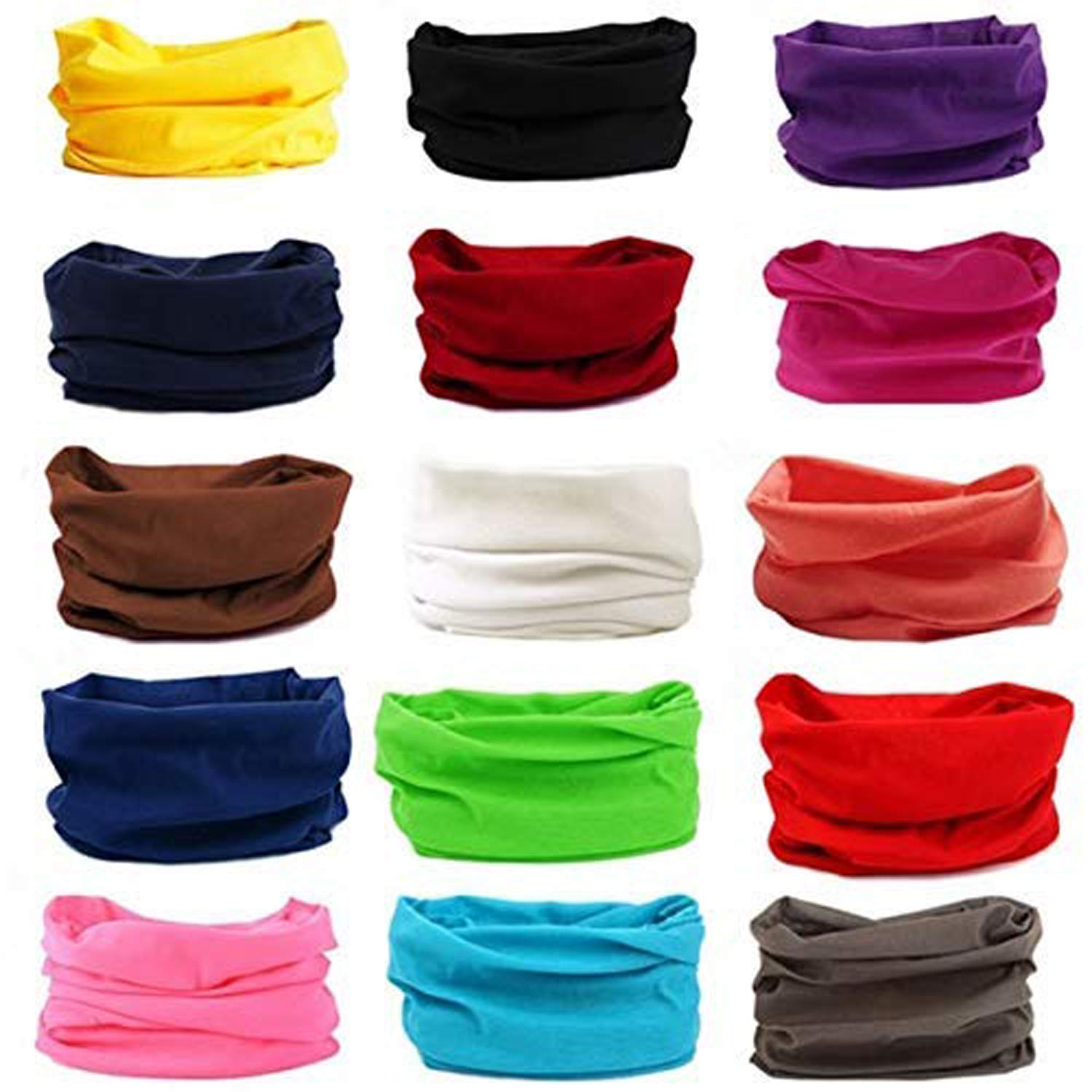 Outdoor Solid color Headscarves for ATV/UTV Riding, Seamless Bandanas Tube, Women's and Mens Solid Color Headwear Headwrap (Assorted color)
