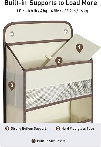 Miniatura 4 de Yecaye Organizador colgante sobre la puerta, 1 paquete, 35.2 libras de carga de juguetes de peluche, organizadores de baño a prueba de columpios y