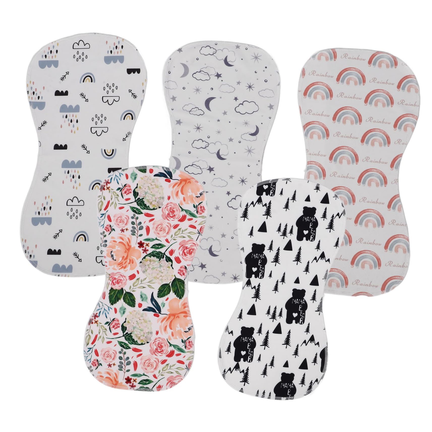 Hohopeti 15pièces Bavoirs Coton Pour Serviettes De Burp Douces Et Absorbantes Bavoirs Réversibles Imprimés Pour Nourrissons La Salive Écoulements Alimentaires