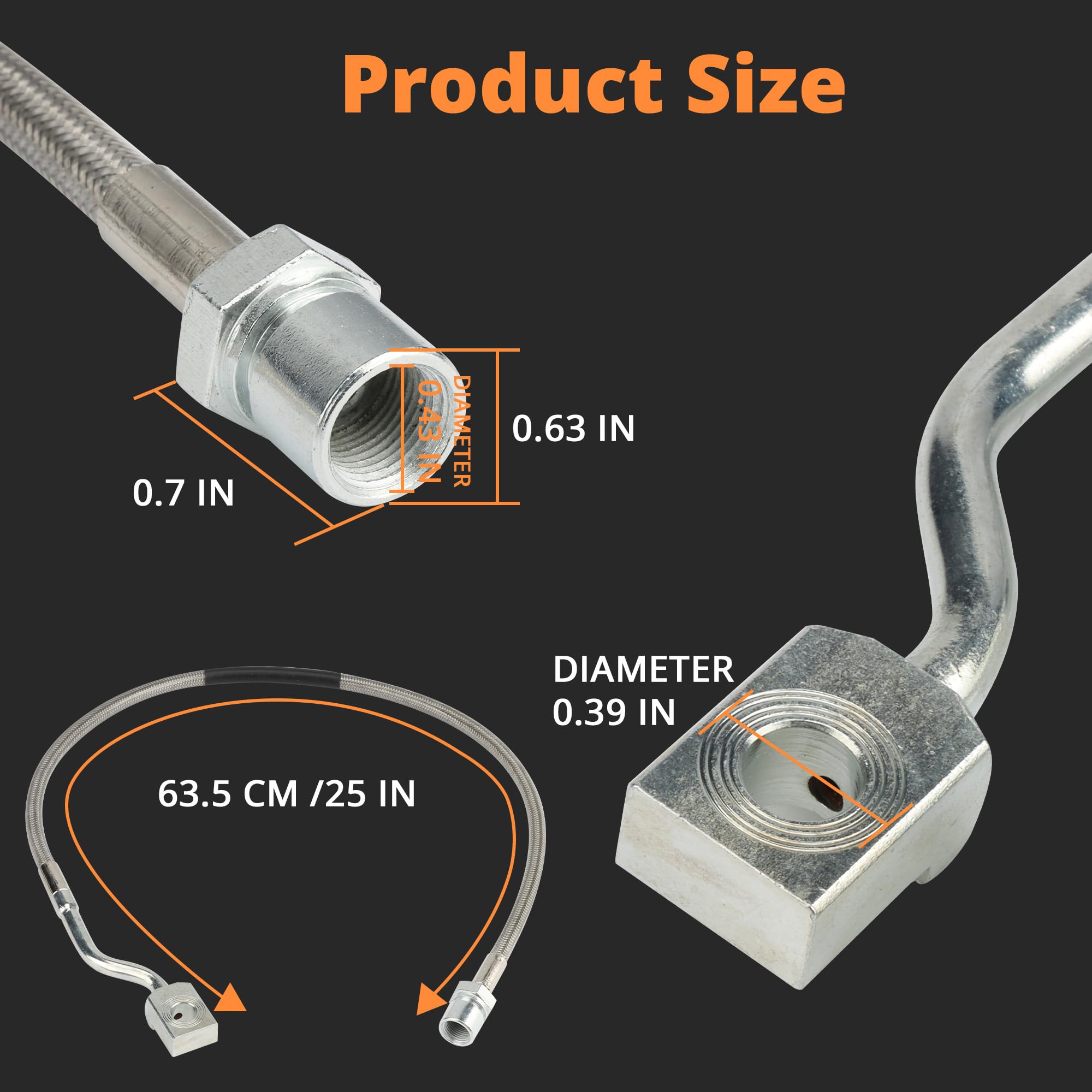 FAPO SHOCK Extended Front Stainless Brake Lines Compatible With Chevy Silverado 1081945