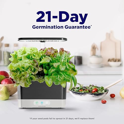 Miniatura 9 de AeroGarden Cosecha con kit de cápsulas de semillas de hierbas gourmet - Jardín interior hidropónico negro Negro, Verde salvia, Blanco