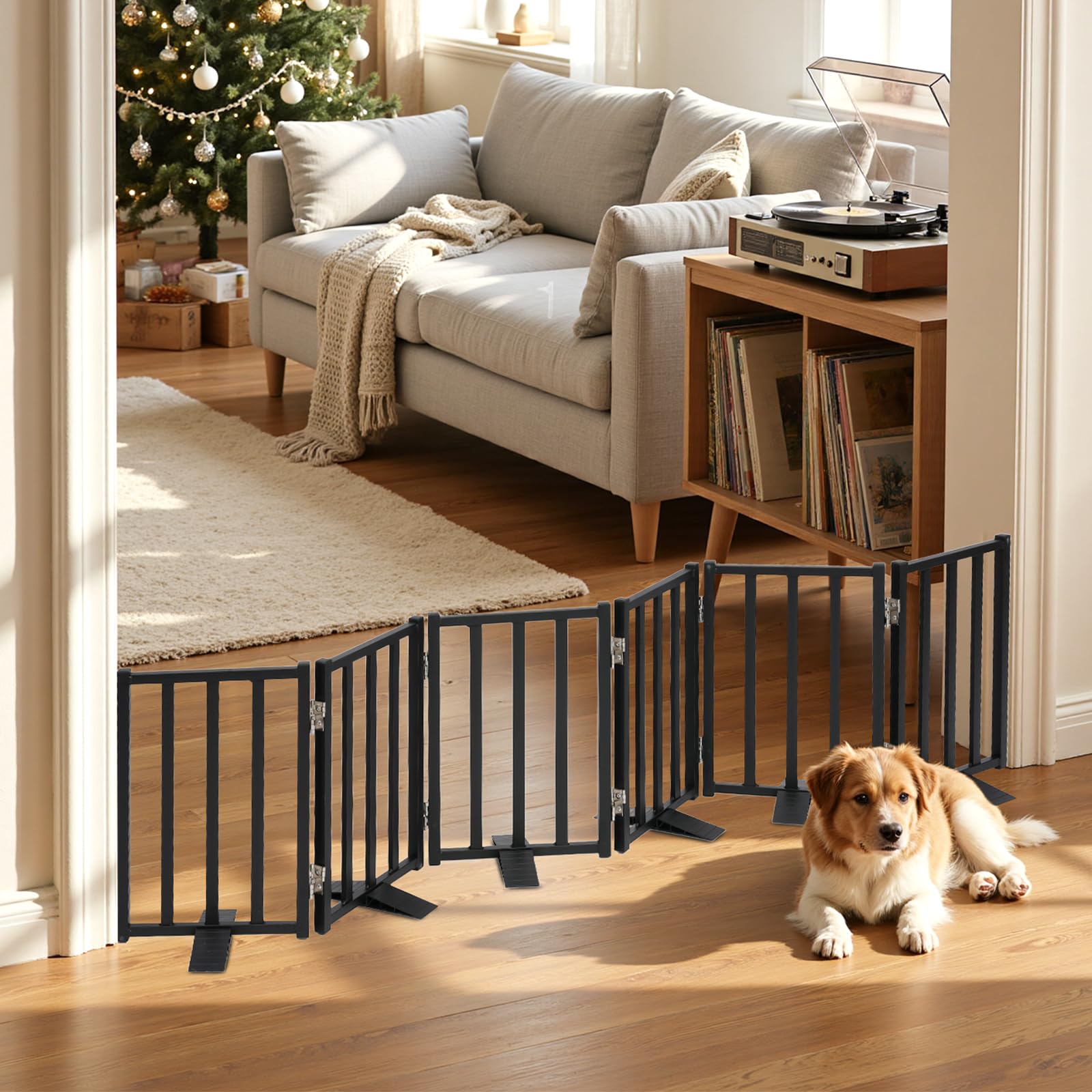 Snagle Paw Short Dog Gate for Small Dogs,Freestanding Puppy Gate,6 Panels