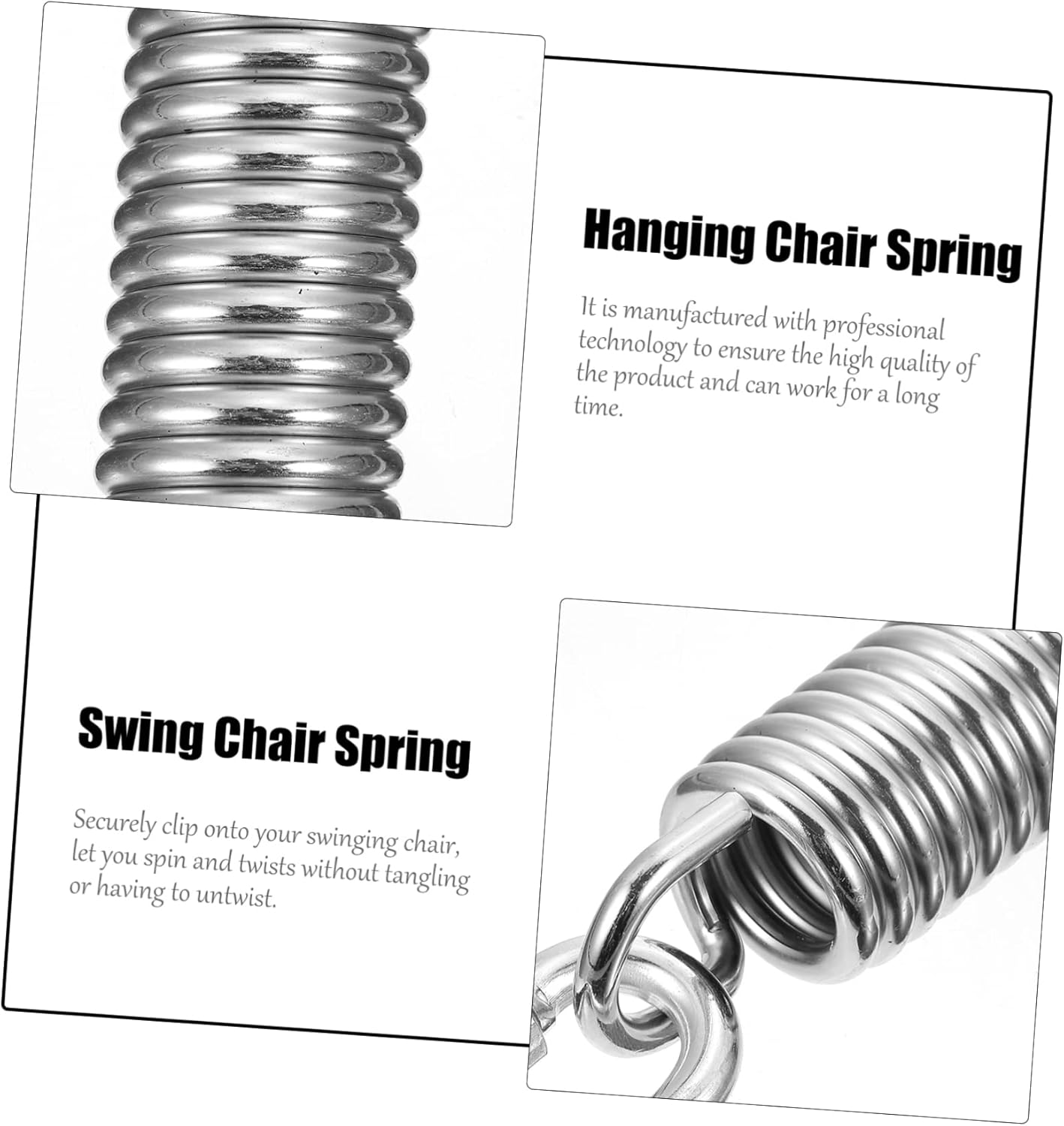Housoutil Swing Spring Hanging Chair Spring Carabiner Clips Shock Absorbing Design for Hammocks Porch Swings and Outdoor Decor Easy Installation Included
