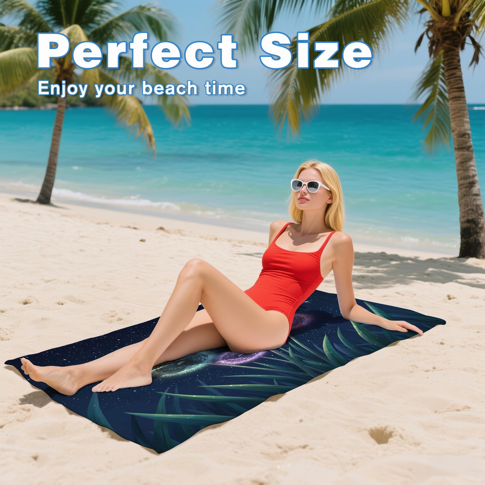 Serviette de Plage XXL Microfibre Pissenlit Fleurs Botanique Floral, Drap de Plage Séchage Rapide Anti Sable & Légère, Serviette de Bain Grande Taille 100x200 cm, Accessoire & Cadeau été