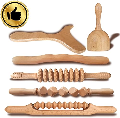Miniatura 1 de Herramientas de masaje de terapia de madera 6 piezas kit de maderoterapia Colombiana herramientas de esculpir cuerpo de madera profesional