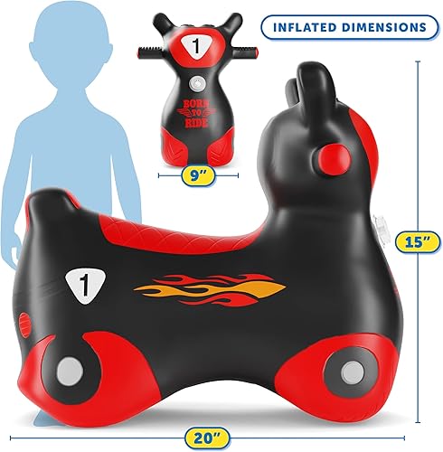 Miniatura 2 de WADDLE Bouncy Hopper - Patinete inflable de juguete, para interiores y exteriores, para niños y niñas a partir de 2 años (zoom negrorojo)