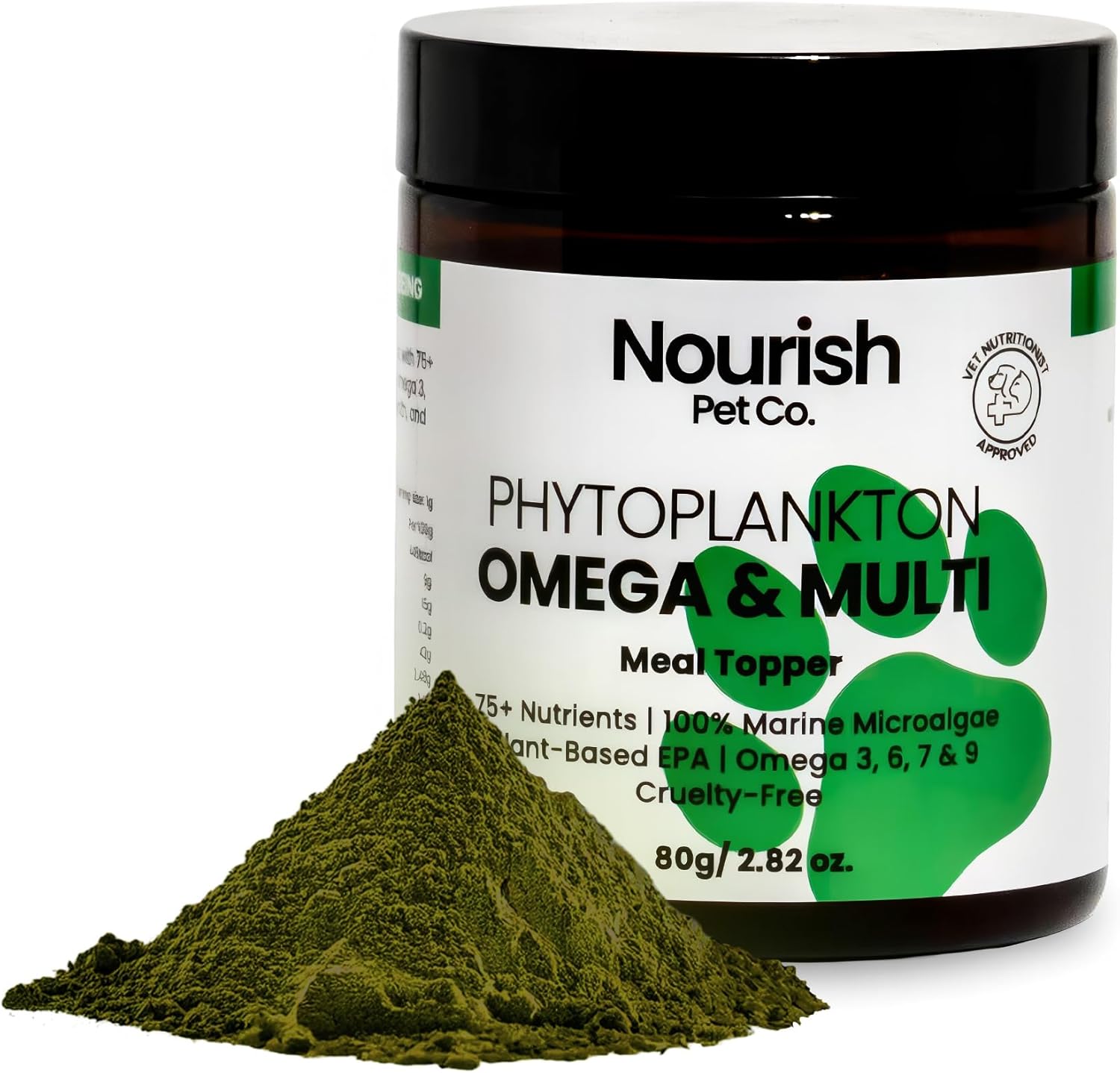 Nourish Pet Co. Phytoplankton Omega & Multi for Dogs & Cats - The Ultimate Wholefood Supplement for Overall Health & Vitality