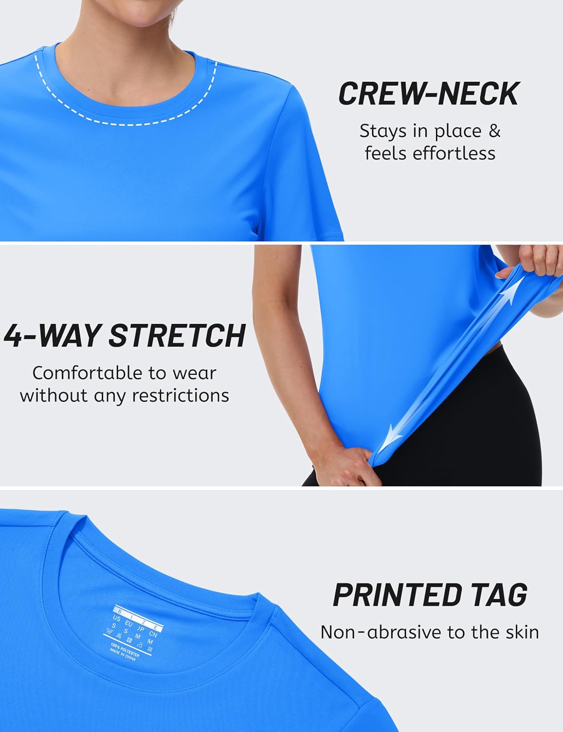 TACVASEN Women's Short Sleeve Workout Shirts UPF 50+ Sun Protection Quick Dry Athletic Tops for Running Gym Tee - Image 5