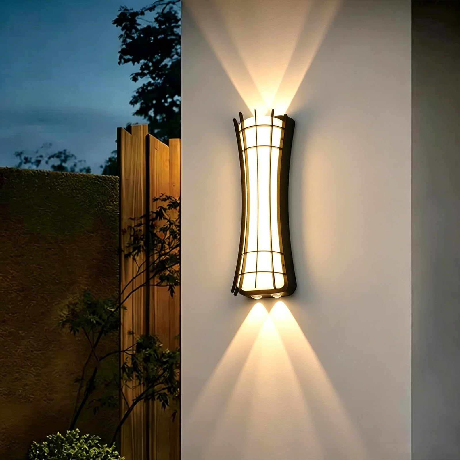 SDUYTDG ﻿Black Modern LED Wall Sconce Wall Mount Porch Light Hardwired Up and Down Lighting Fixtures for Living Room Bedroom Hallway Corridor Conservatory Warm White 3000K