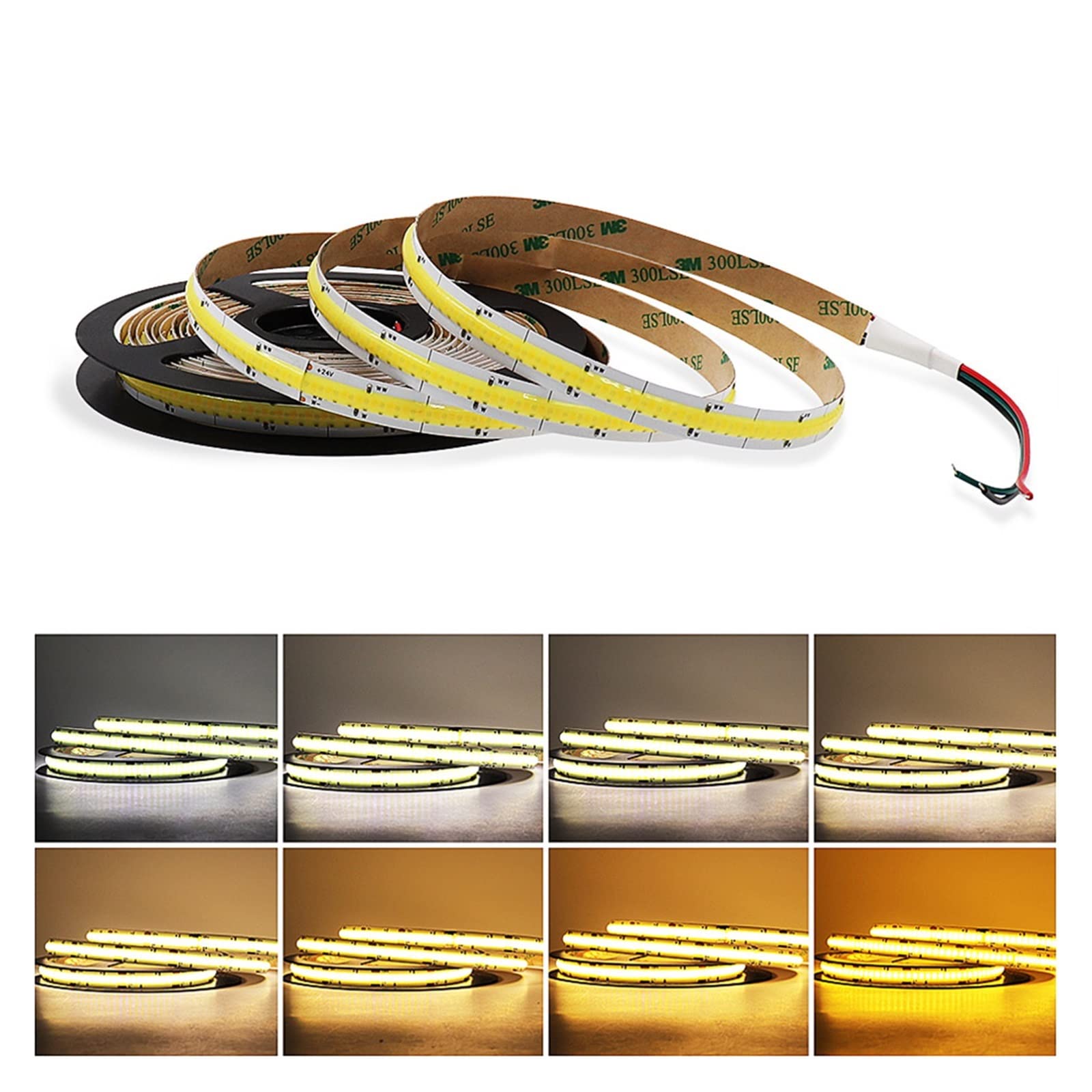 12 V 24 V RGBW RGB CCT COB taśma świetlna LED taśma 2700-6500K kolorowa elastyczna liniowa taśma świetlna LED taśma dekoracyjna taśma świetlna 1-5 m (576 diod RGB , 5M_DC 12V)