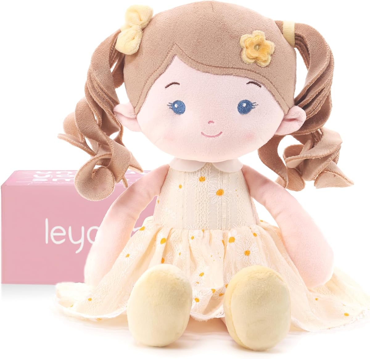 LeyaDoll Soft Plush Baby Doll 16'', First Rag Doll for 1 Year Old Girl Gift