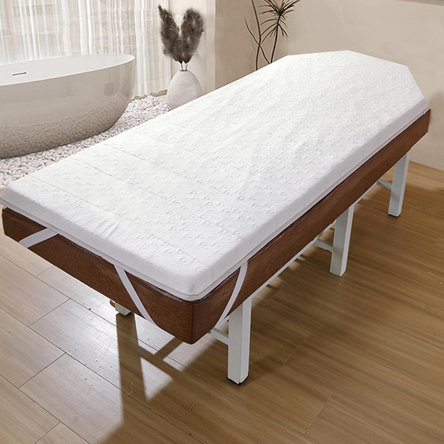White(t),190 * 70cm, Memory Foam Massage Bed Mattress Topper Without Hole Thicken 6Cm Beauty Salon Bed Mattress Pad with Elastic Band Non-Slip Lash Bed Topper for Beauty Massage