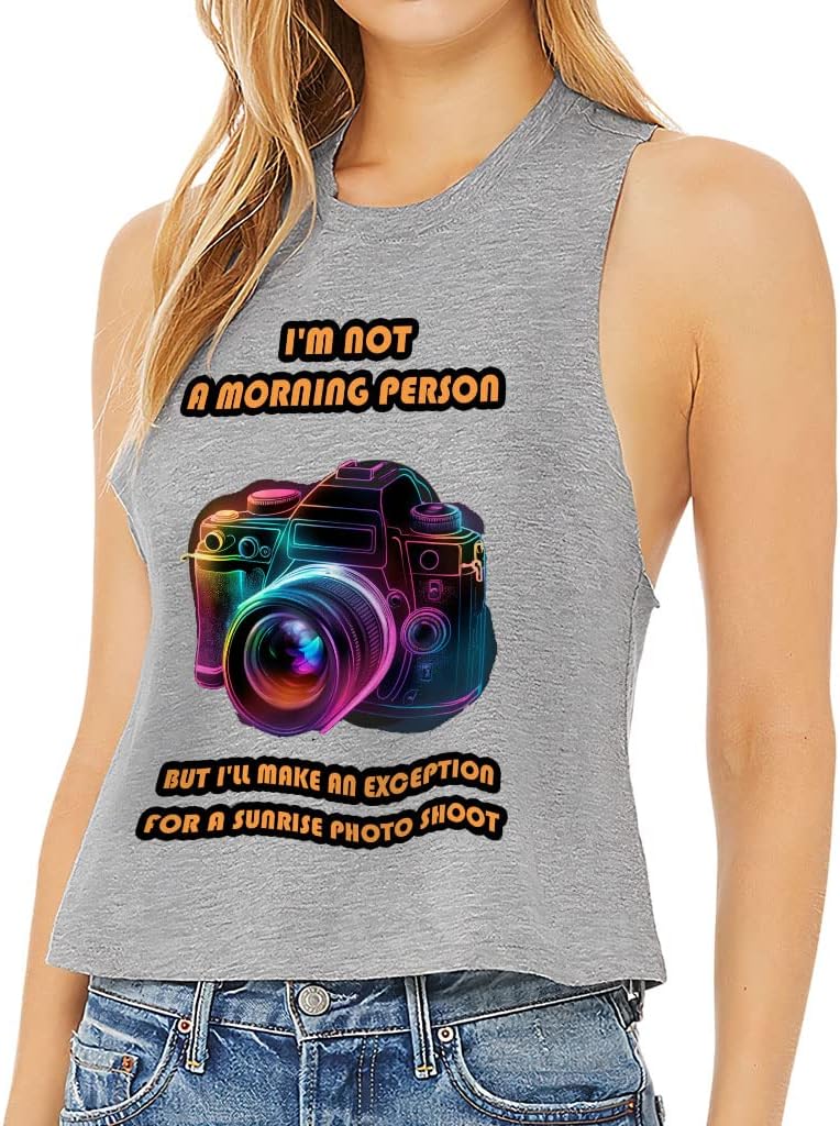 I'm Not a Morning Person Racerback Cropped Tank - Print Women's Tank - Graphic Tank Top