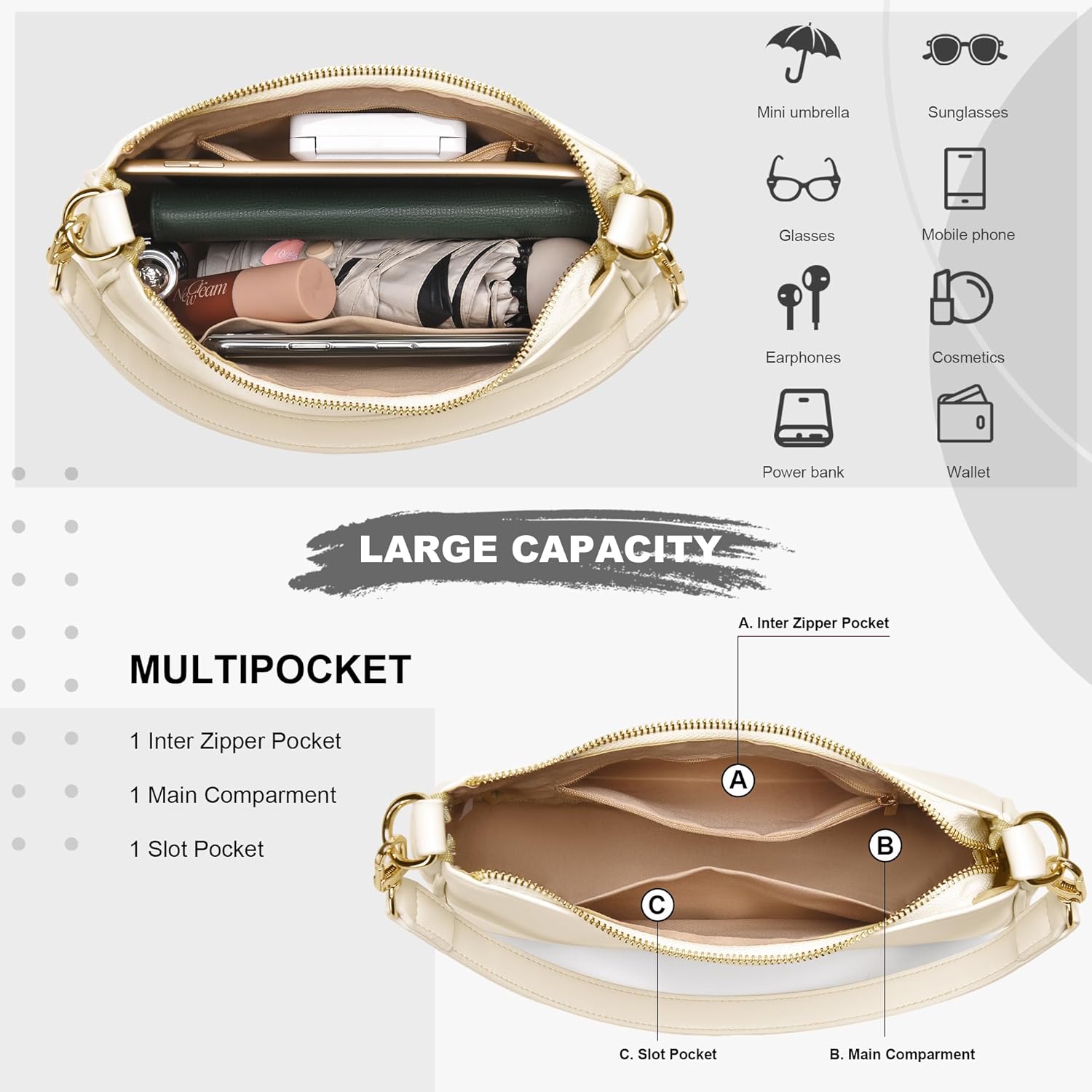 Shoulder Bag for Women Cute Underarm Cherry Purse Retro Clutch Hobo Handbag Small Crossbody Bags