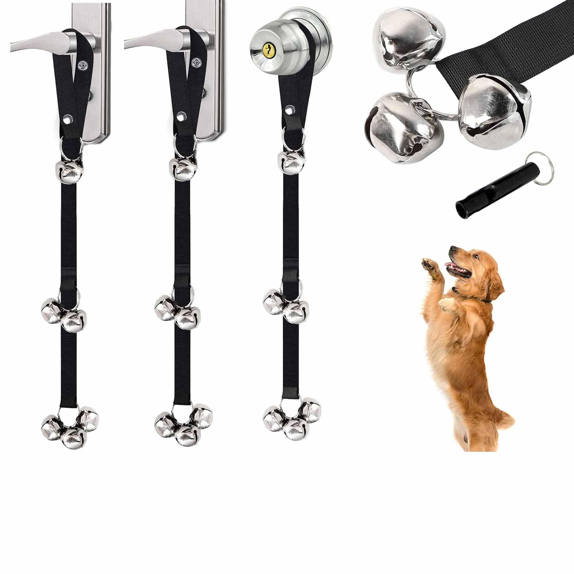YTJHOME 3pcs Dog Door Bells(3) For Potty Training Extra Loud Puppy Training Bells Housebreaking Door Knob Hanging Dog Pet Supplies black adjusted between 31.4" and 33"