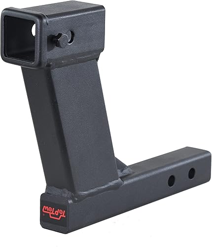 Vista 60 de TOPTOW 64121 - Elevador de extensión de enganche de remolque receptor de 2 pulgadas con elevación/caída de 2 pulgadas, vástago sólido, capacidad