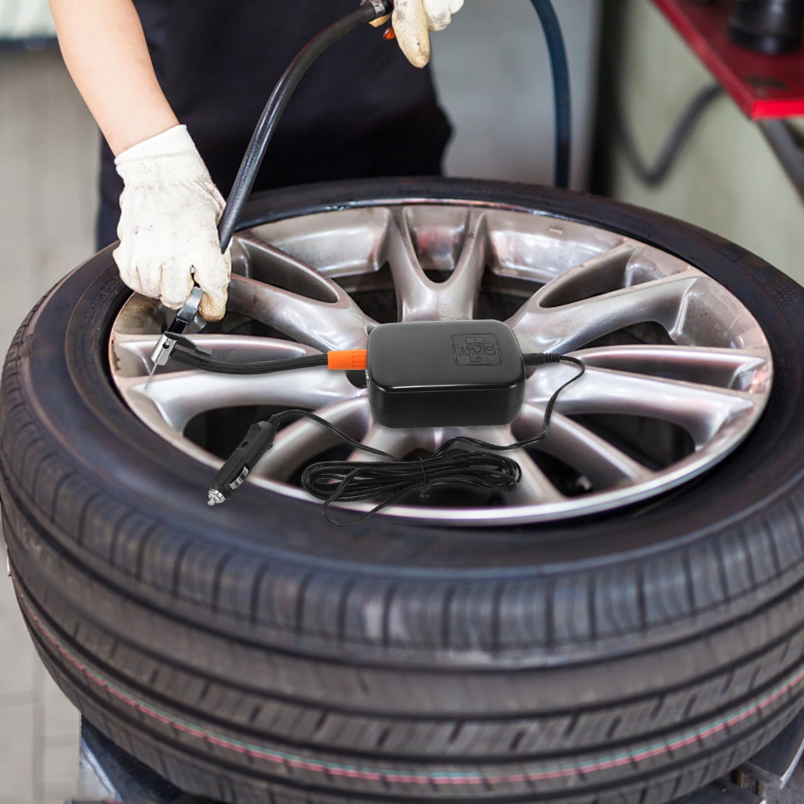Mikikit Compressore Aria Portatile Gonfiaggio Rapido per Auto Pompa Elettrica Materiale Abs e Componenti Elettronici e Portabilità Pneumatici per Emergenze Stradali
