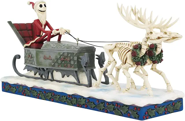 Jim Shore Jack Skellington Sleigh Figurine - Nightmare Before Christmas Collectible