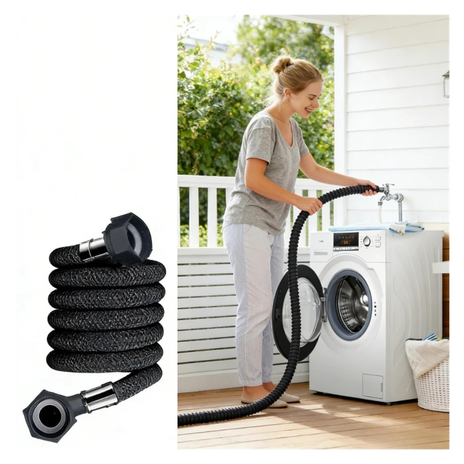 Universal Washing Machine Inlet Hose Flexible Corrugated 1-5m