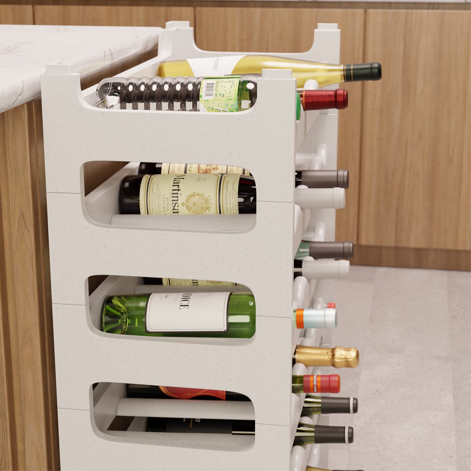 ARTECSIS Botellero Modulable de Plástico para Vino, Estantería para 36 Botellas Expandible, Color Gris Granito — view 6