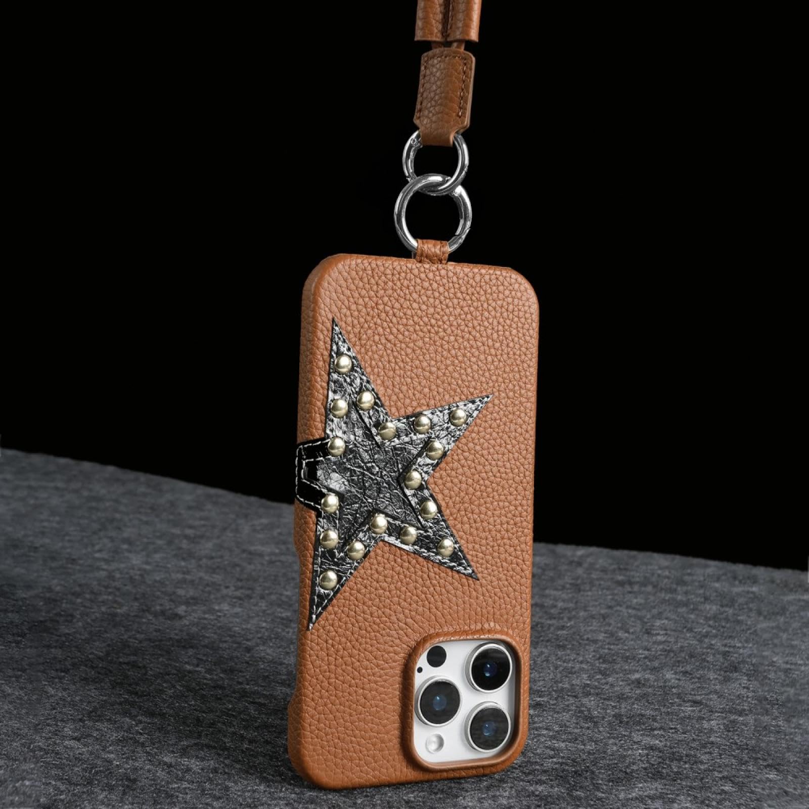 Amazon.co.jp: RNOZX iPhone 16 Pro用レザーケース ストラップ クロス