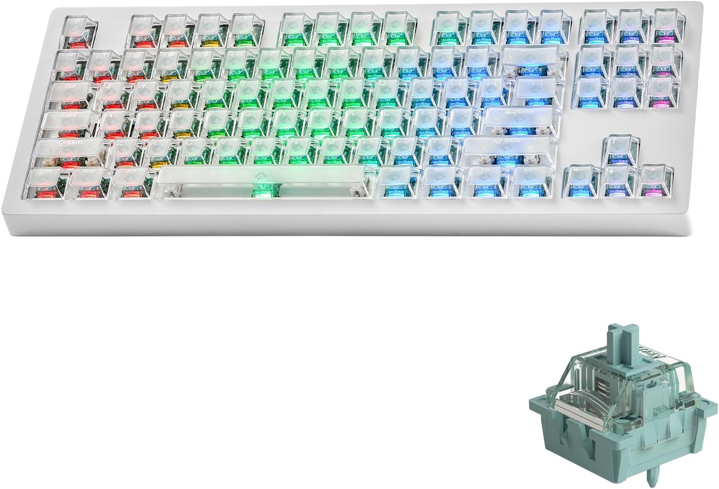 MONSGEEK M3 V5 HE Rapid Trigger Gaming Keyboard Quick Release Aluminum Mechanical Keyboard, White Transparent AstroAim Magnetic Switch
